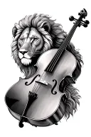 cello with leo zodiac tattoo design idea