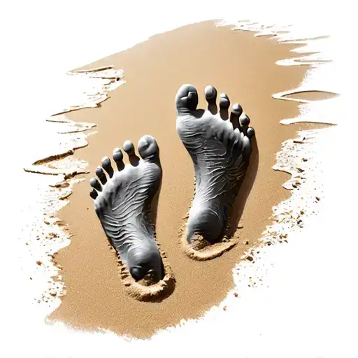 Footprints In The Sand tattoo design idea