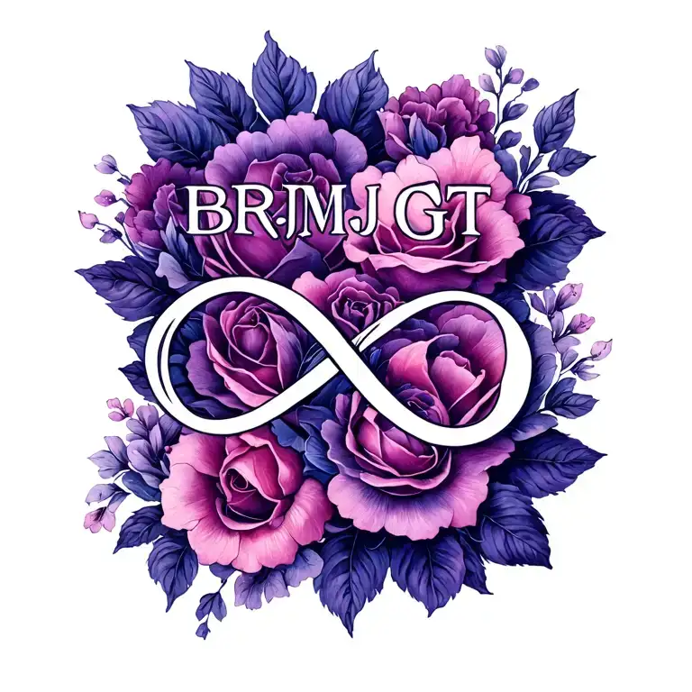 "BRMJGT" infinity symbol incorporated tattoo design idea