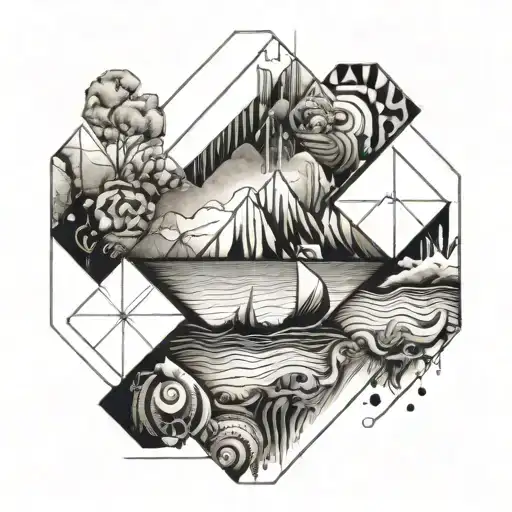 west coast ocean tattoo design idea