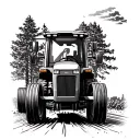 John Deere tractor plowing tattoo design idea