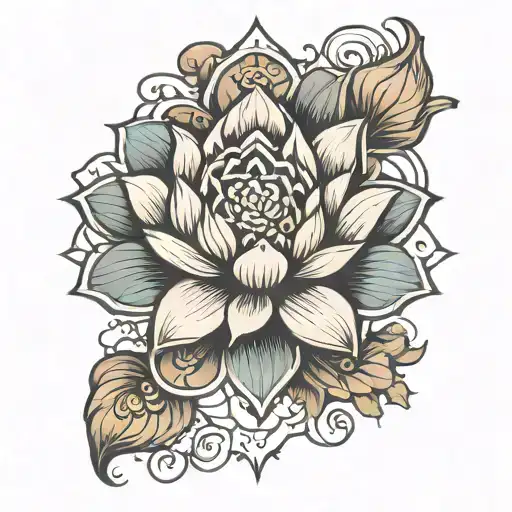 The March Equinox prime lotus symbol tattoo design idea