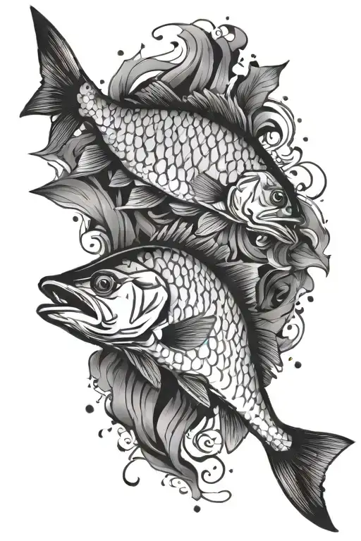 full tattoo arm sleeve American flag background, incorporate smaller fish American red snapper, sea trout, red fish, fis tattoo design idea