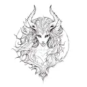 chimera and maiden tattoo design idea