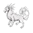 chimera and maiden tattoo design idea