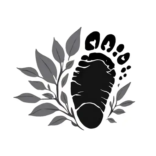 footprint silhouette tattoo design idea