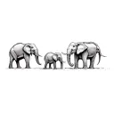 a family of african elephants tattoo design idea