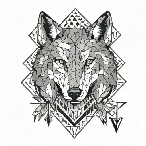 arrow house stark wolf tattoo design idea