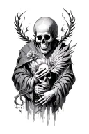death and god tattoo design idea