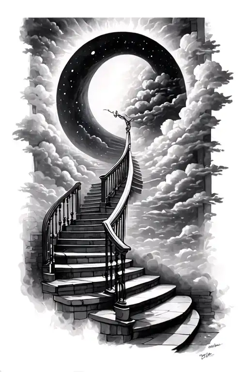 Staircase To Heaven tattoo design idea