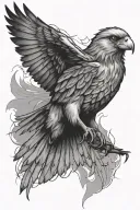 sparrow inside eagle soaring tattoo design idea