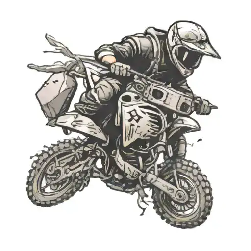 camera with motocross rider jumping tattoo design idea