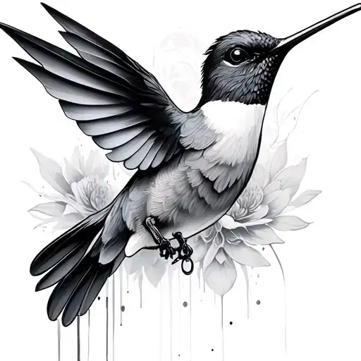 hummingbird infinity GLAM tattoo design idea