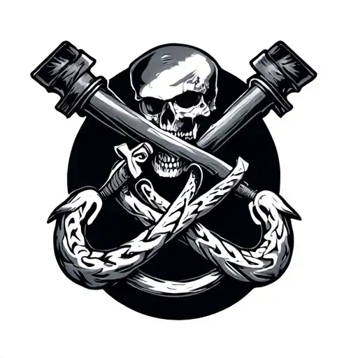 halligan and New York hook crossed tattoo design idea