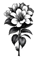Azalea flower with long slender tattoo design idea
