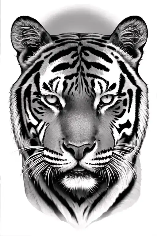 Tiger face tattoo design idea