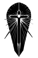 cross with Rays of light emanating tattoo design idea