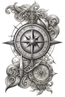 religious compass tattoo design idea