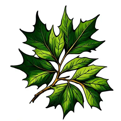 Oak leaves in the form of laurels tattoo design idea