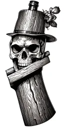 Create a tattoo featuring subtle references to woodworking, bourbon tattoo design idea