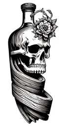 Create a tattoo featuring subtle references to woodworking, bourbon tattoo design idea