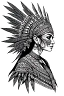 aztec princess tattoo design idea