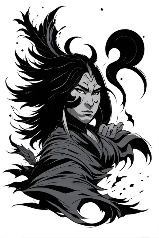 avatar the last air bender theme fine line drawing tattoo design idea