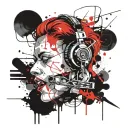 travel in thoughts while listening to music tattoo design idea