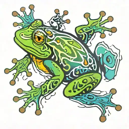 Frog on frosted glass tattoo design idea
