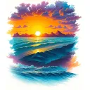 sunset sky tattoo design idea