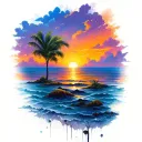 sunset sky tattoo design idea