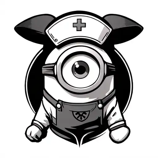 Nurse, minion, country outline tattoo design idea