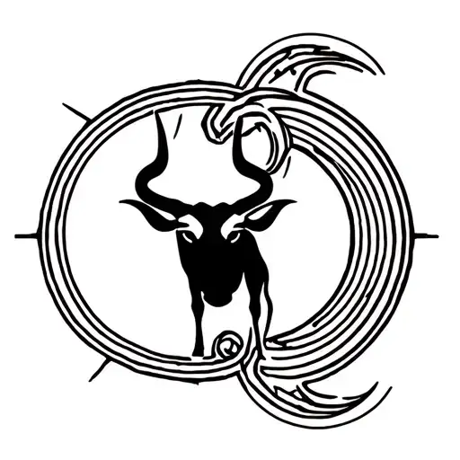 taurus and aquarius zodiac sign tattoo design idea