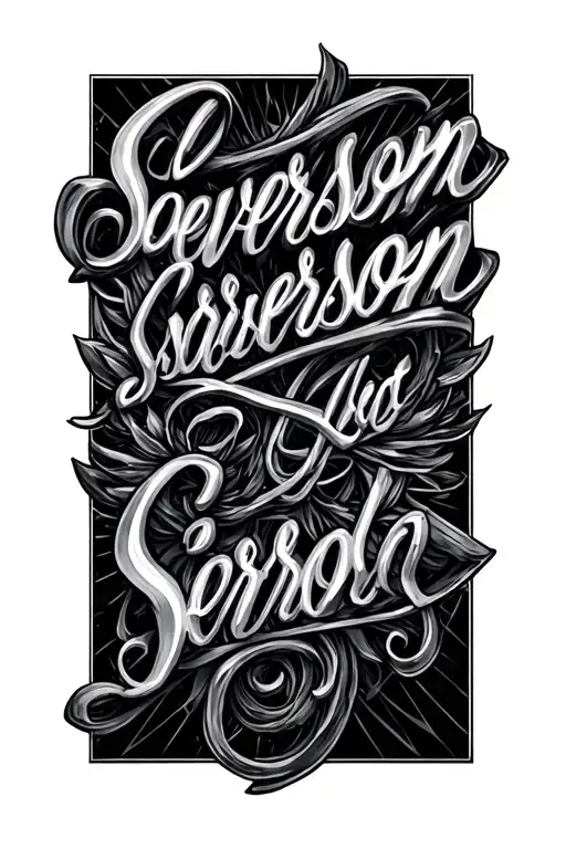 "Severson" last name tattoo tattoo design idea