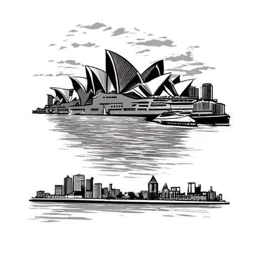 river sydney landmarks tattoo design idea