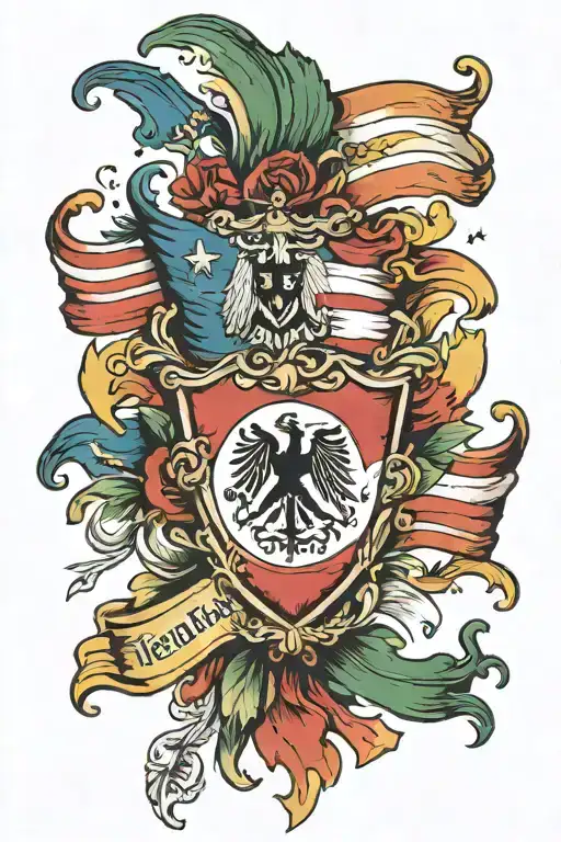 German and Italian flag ripped  tattoo design idea