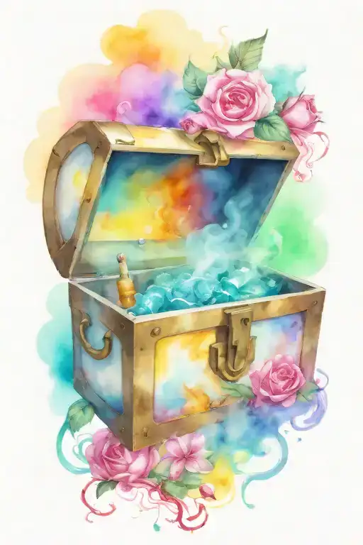 treasure chest smoking with ideas tattoo design idea