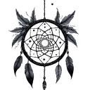 dream catcher with Gemini and Virgo constellation tattoo design idea
