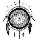 dream catcher with Gemini and Virgo constellation tattoo design idea