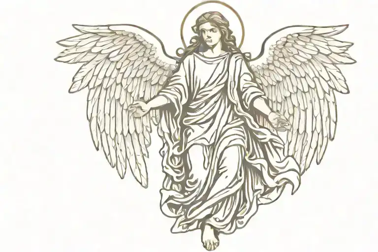Biblical acurate angel tattoo design idea