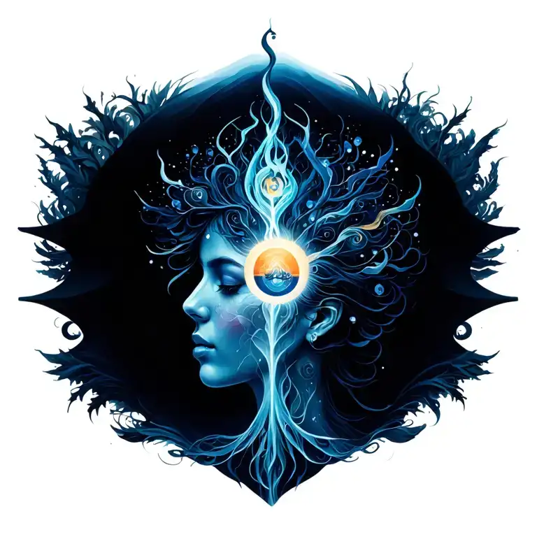 my life intertwined symbolism rising above struggles, mom of 5  entrepreneur, spiritual, activist, victorious, abstract  tattoo design idea