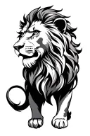 meander lion tattoo design idea