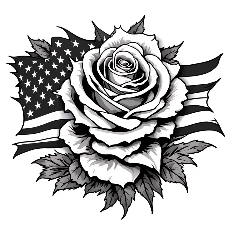 american flag rose tattoo tattoo design idea