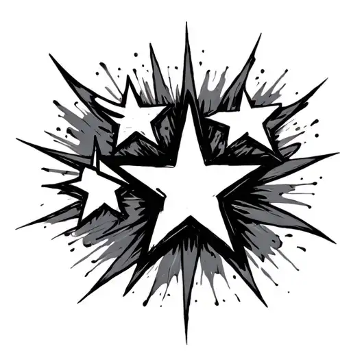 "E r e" 3 stars that shine tattoo design idea