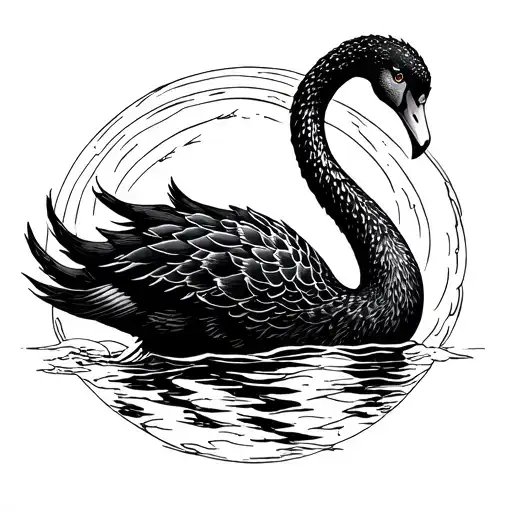 banshee dragging black swan across tattoo design idea