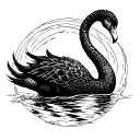 banshee dragging black swan across tattoo design idea