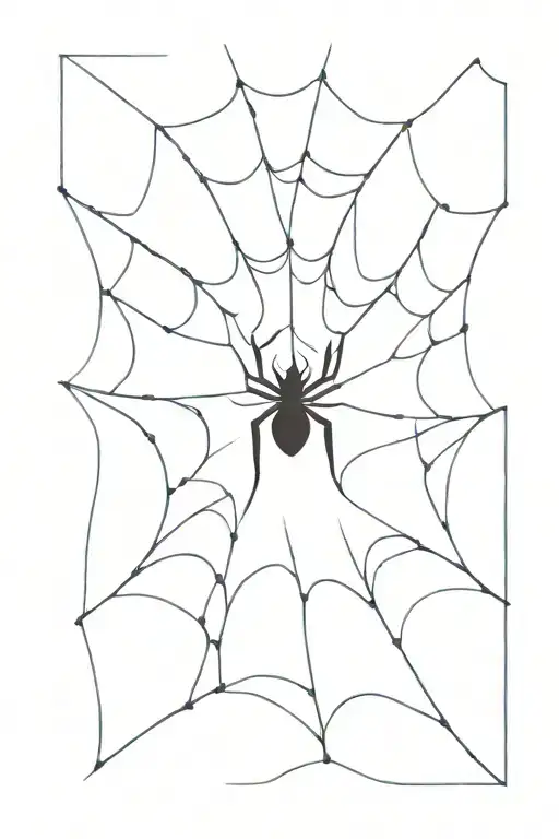 spider web at top with a spider hanging  tattoo design idea