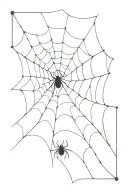 spider web at top with a spider hanging  tattoo design idea