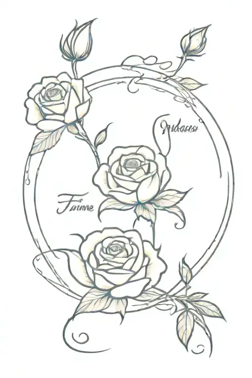 Fine line tattoo of a rose and Mongolia flour in intertwined saying find someone who grow flowers in the darkest part of tattoo design idea