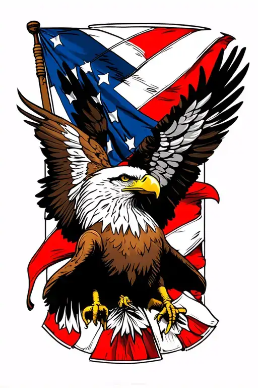 eagle holding rebel flag tattoo design idea